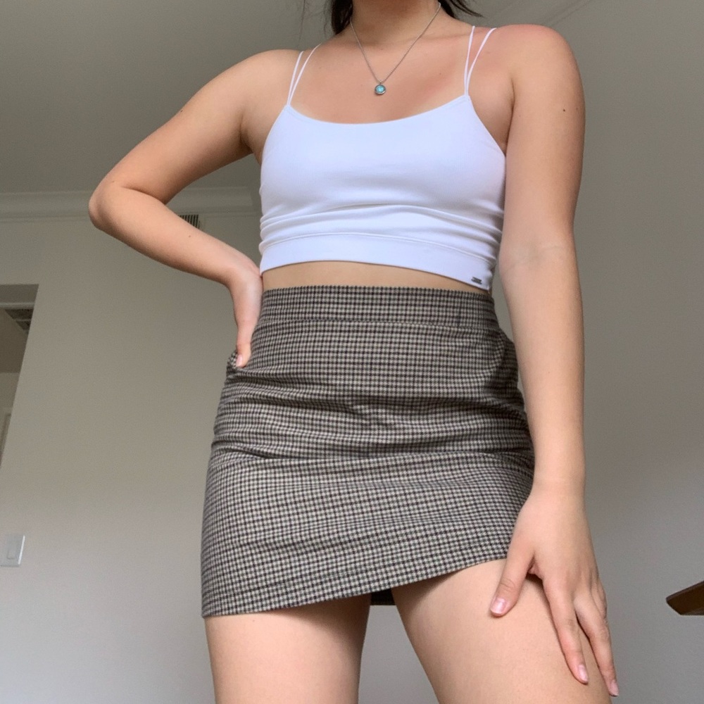 AE PLAID MINI SKIRT